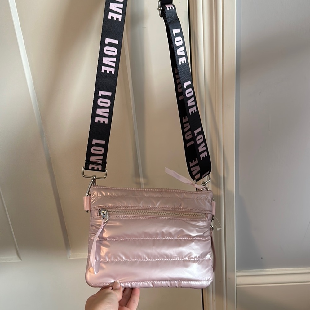 Baby pink cross body bag
